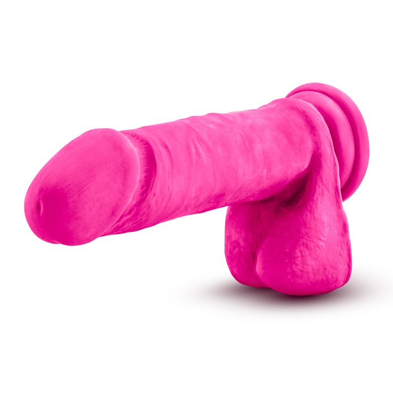 Au Naturel Bold Hero 8in pink realistic dildo for pleasure with lifelike texture and FlexiShaft technology.