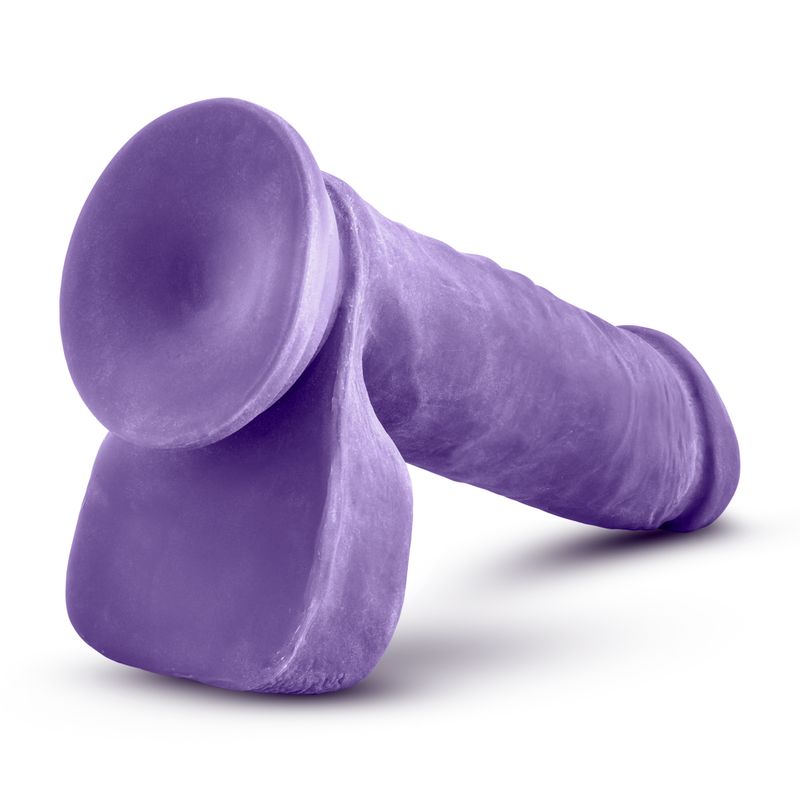 Au Naturel Bold Hero 8in purple dildo, realistic dildo for pleasure with lifelike texture and design.