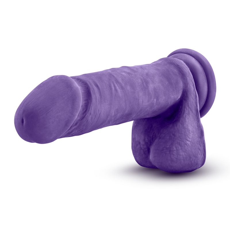 Au Naturel Bold Hero 8in purple realistic dildo for pleasure with lifelike texture and design.