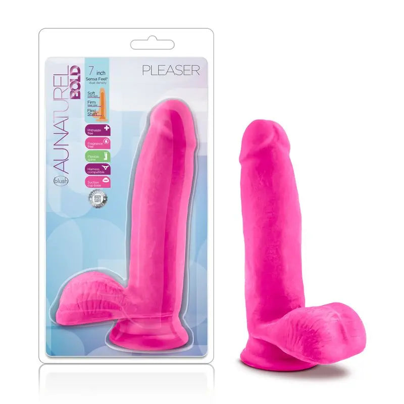 Au Naturel Bold Pleaser 7in Dildo Pink Au Naturel Discreet Intimate Essentials.