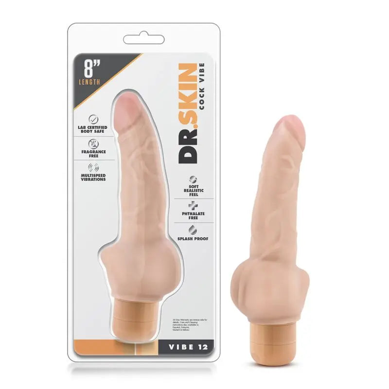Dr Skin Cock Vibe 12 8in Vibrating Cock Beige Dr Skin Discreet Intimate Essentials.