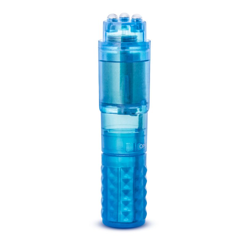 powerful vibrating rocker in blue, designed for deep powerful vibrations and waterproof fun.