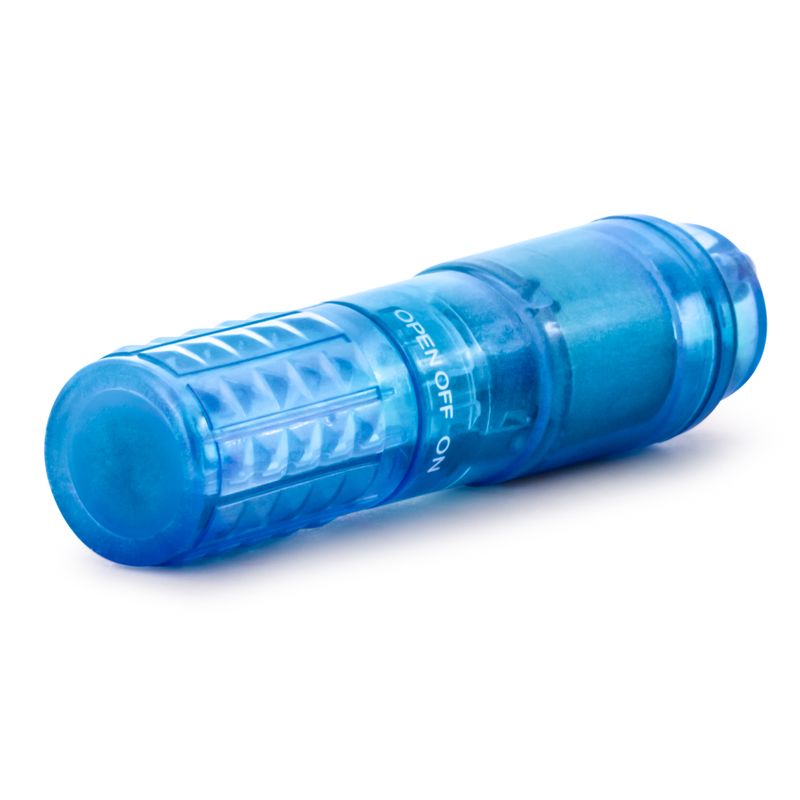 Powerful vibrating rocker in blue, featuring a textured design for enhanced grip and pleasure. Waterproof and phthalate-free.