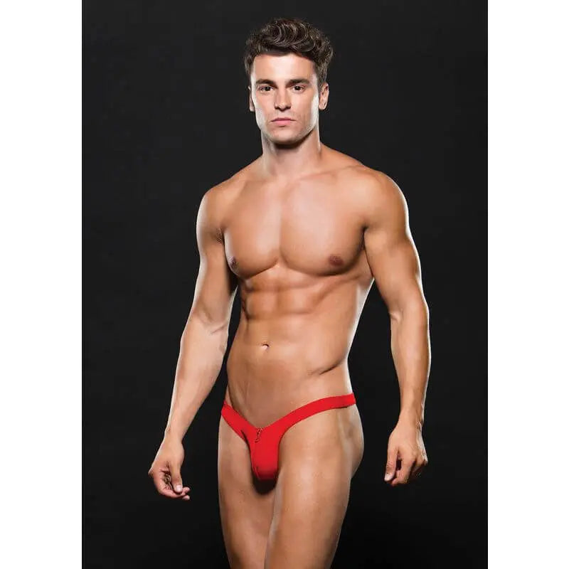 Affordable quality Microfibre Low Rise Zip Thong Red  from Envy by Discreet Intimate Essentials with Discreet Delivery 