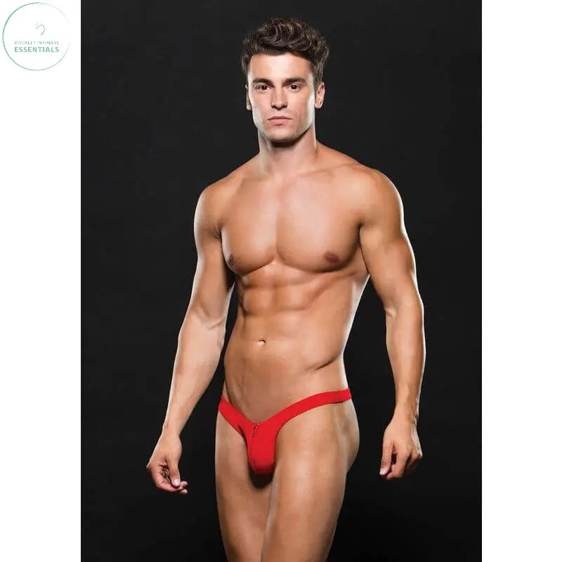 Affordable quality Microfibre Low Rise Zip Thong Red  from Envy by Discreet Intimate Essentials with Discreet Delivery 