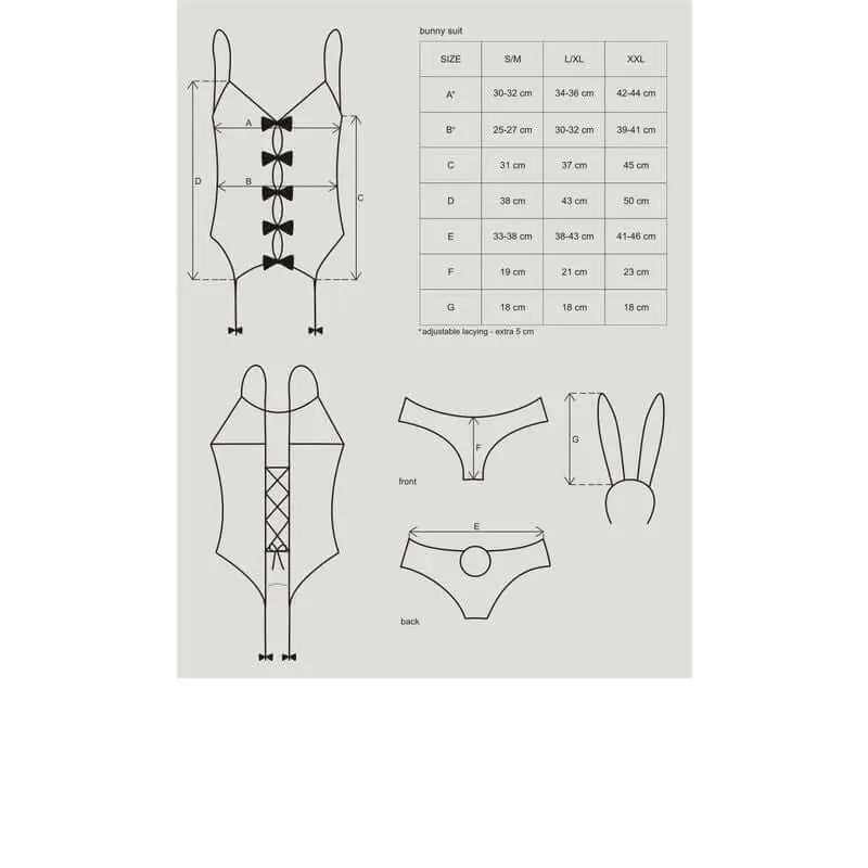 Bunny Suit 4 Pc Costume Obsessive Discreet Intimate Essentials.
