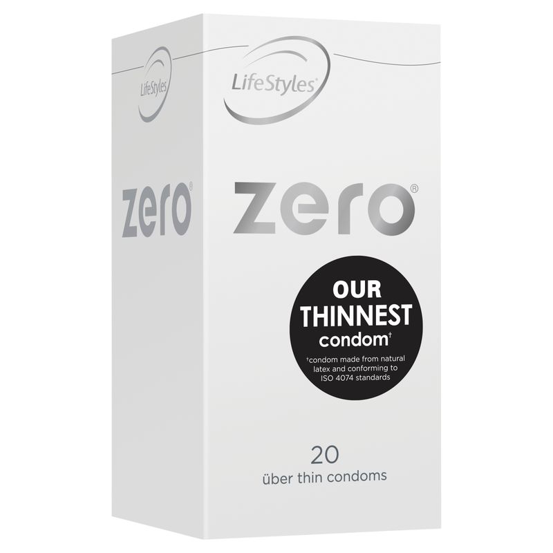 LifeStyles Zero 20 condoms pack showcasing our thinnest condom designed for a smooth experience.