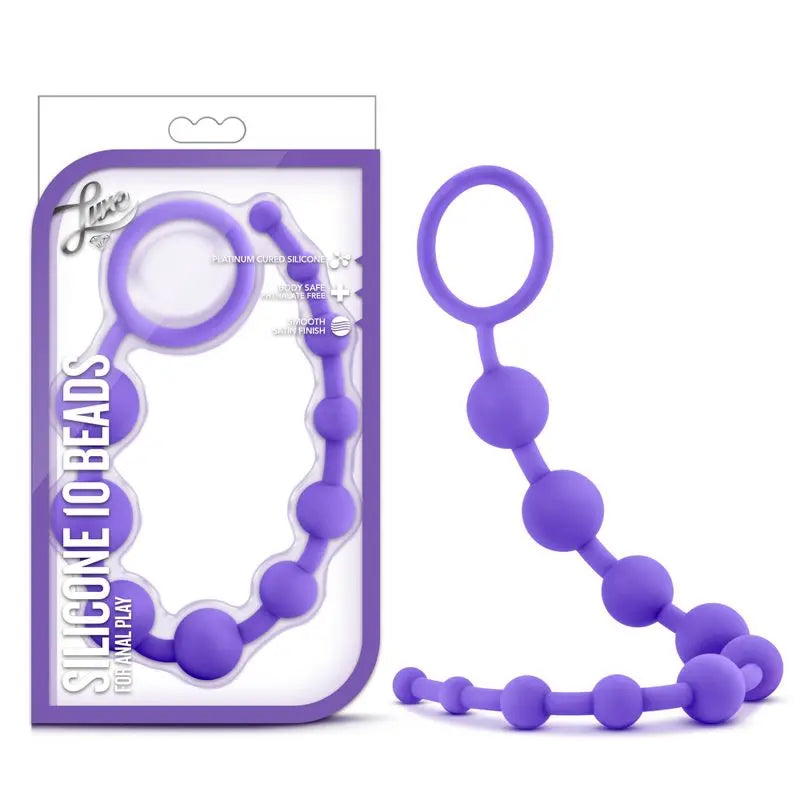 Luxe Silicone 10 Beads Purple Luxe Discreet Intimate Essentials.