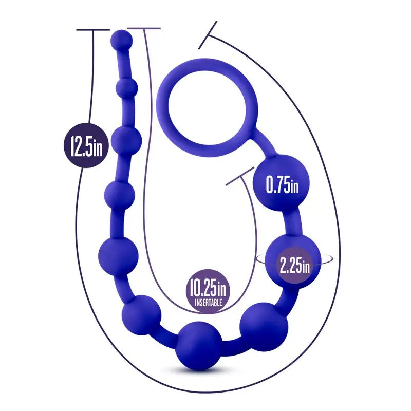 Luxe Silicone 10 Beads Indigo Luxe Discreet Intimate Essentials.