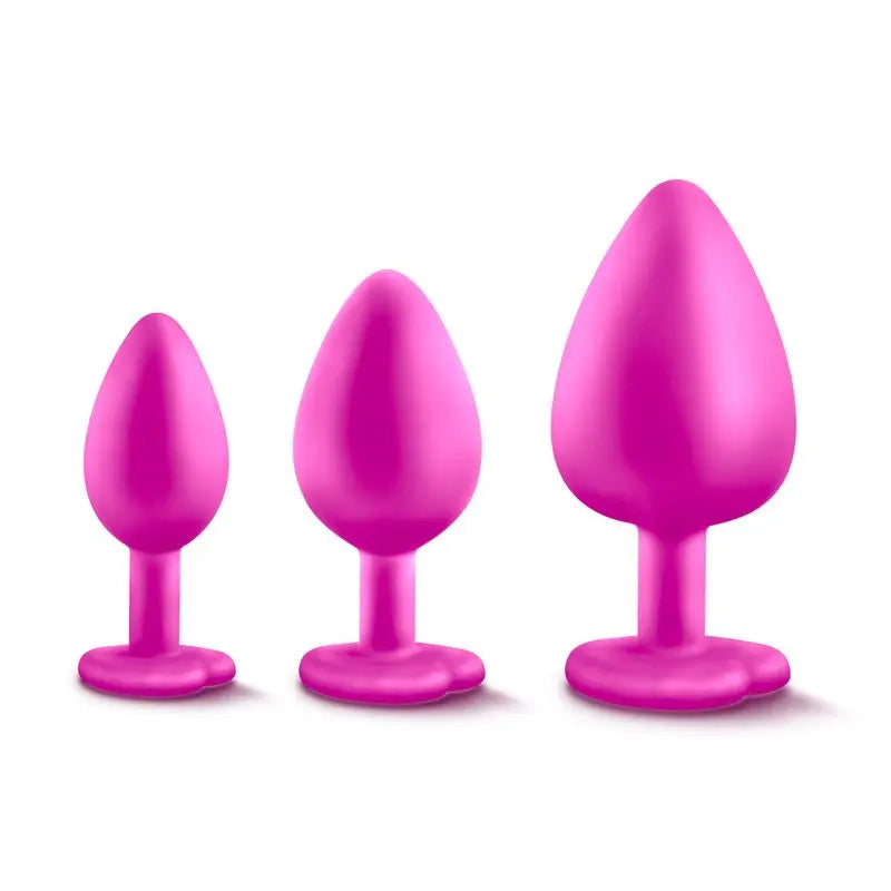 Luxe Bling Plugs Training Kit Pink With White Gems Luxe Discreet Intimate Essentials.