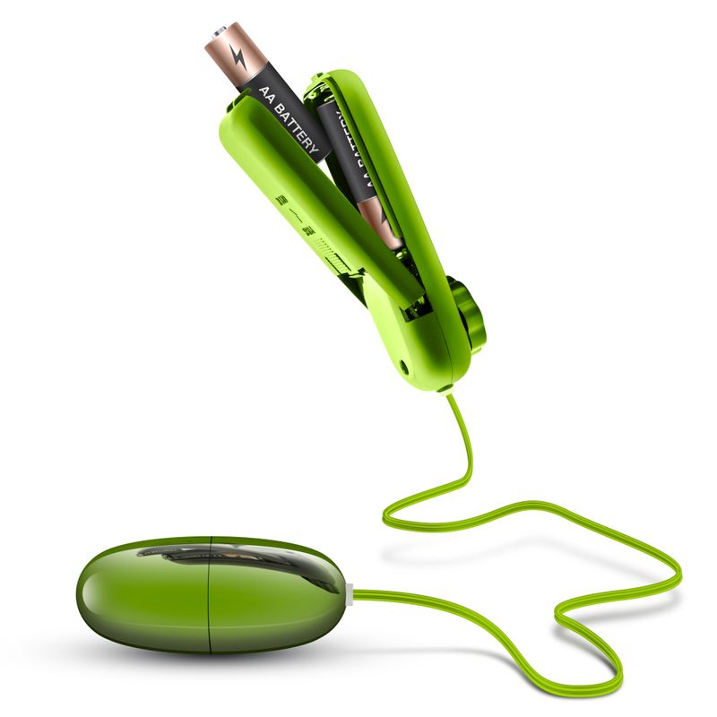 B Yours Power Bullet Lime with a battery and cable, an essential intimate toy for powerful stimulation.