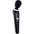 PalmPower Extreme Black rechargeable silicone wand with ergonomic design and broad flexible head.