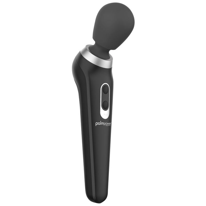 PalmPower Extreme Black, a rechargeable silicone wand with ergonomic design and powerful vibrations.