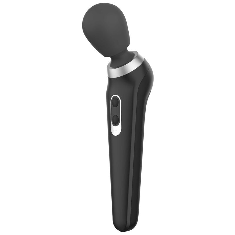 PalmPower Extreme Black powerful silicone rechargeable wand for deep vibrations and intimate pleasures.