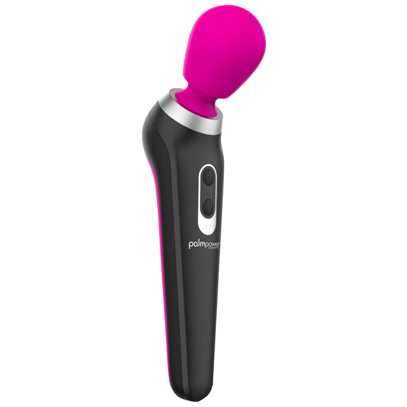 PalmPower Extreme pink wand massager, a powerful rechargeable wand massager for deep, rumbly vibrations.
