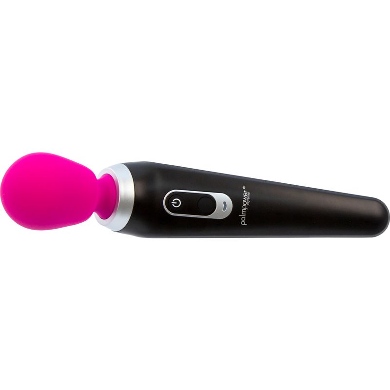 Powerful rechargeable wand massager Palmpower Extreme in black and pink design, ergonomic shape for comfortable use.