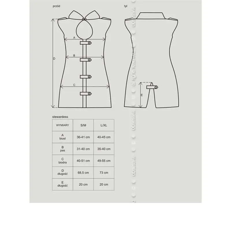 Stewardess Costume Grey 3 Pc Obsessive Discreet Intimate Essentials.