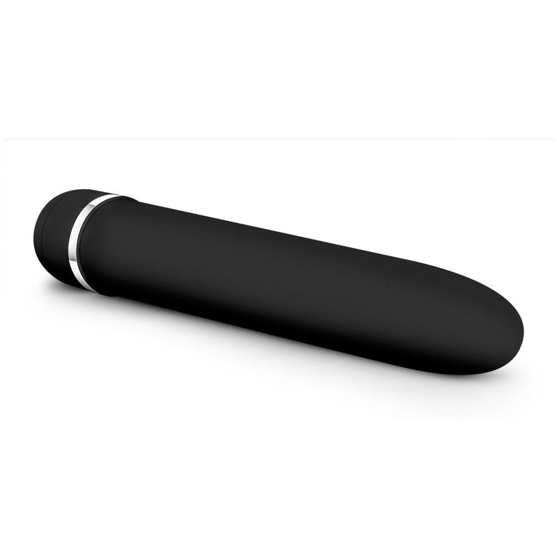 Sleek modern vibrator in black satin finish with simple twist control for multispeed vibrations.