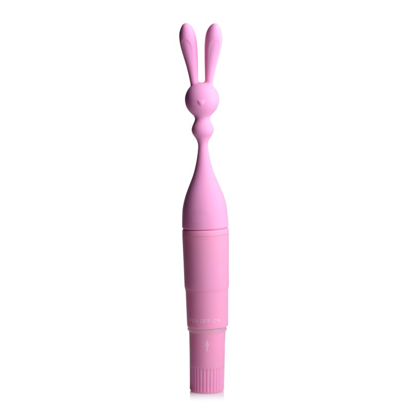 Bunny Rocket Silicone Vibrator in pink with flexible ears for intimate essentials for her.