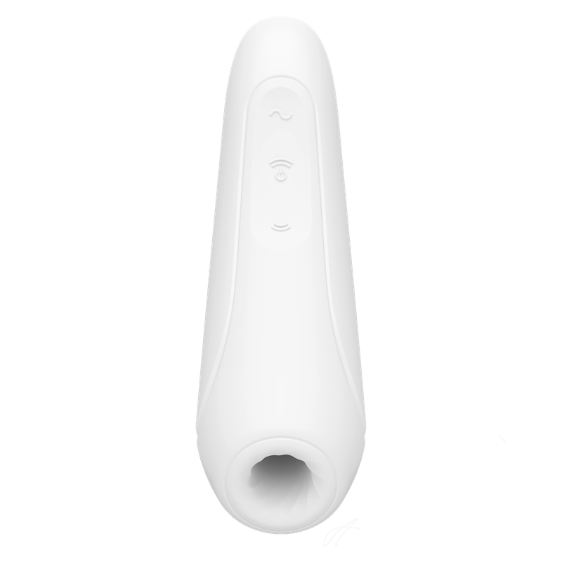Satisfyer Curvy1+ White clitoral stimulator with ergonomic design and customizable rhythm patterns for intimate essentials for her.
