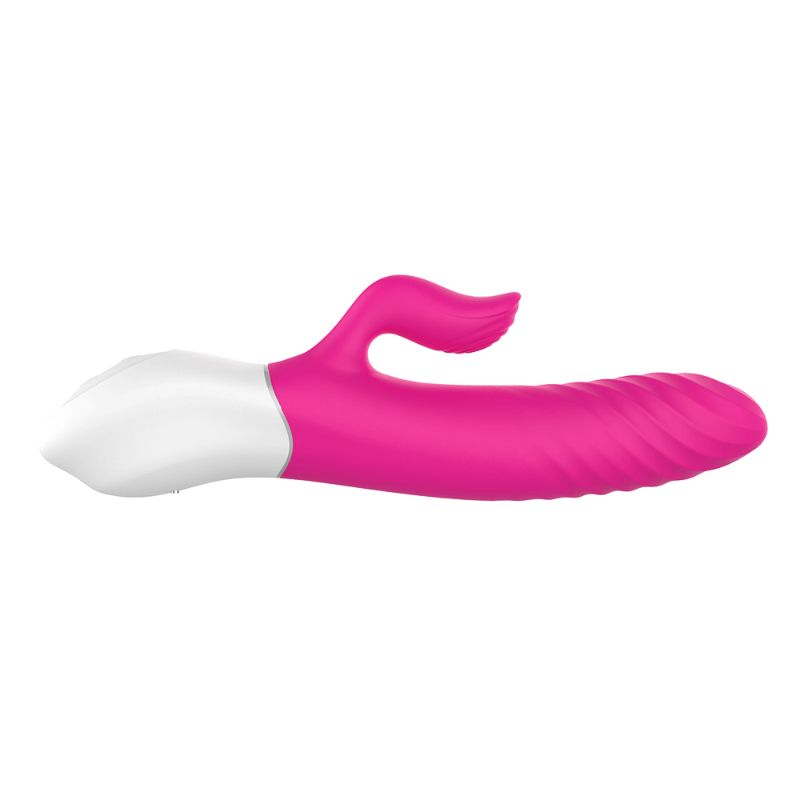 Lighter Thrusting Rabbit Vibrator Pink featuring dual motors, vibration speeds, and thrusting motions for ultimate pleasure.