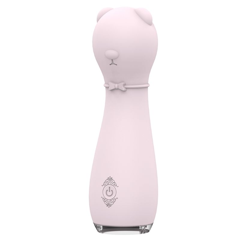 Waterproof silicone massager in a bear design, made of medical grade silicone, USB rechargeable with 9 vibration modes.