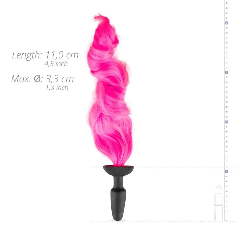 Silicone Butt Plug With Tail Pink Fetish Collection Discreet Intimate Essentials.