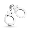 adjustable metal cuffs in shiny silver, perfect for beginner's bondage and adjustable for a comfortable fit
