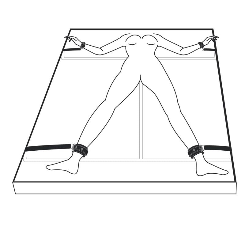 Under Mattress Restraint Set features adjustable straps and cuffs for thrilling bondage experiences.