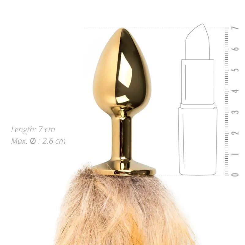 Fox Tail No. 1 - Gold Plug Fetish Collection Discreet Intimate Essentials.