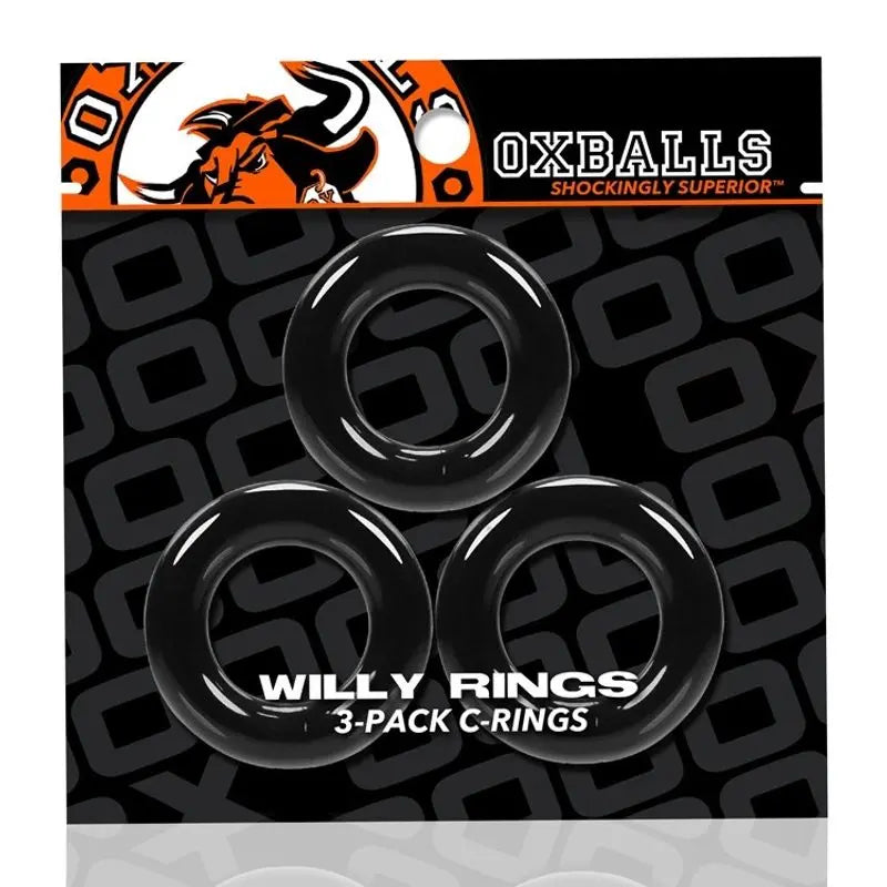Willy Rings Black OxBalls Discreet Intimate Essentials.