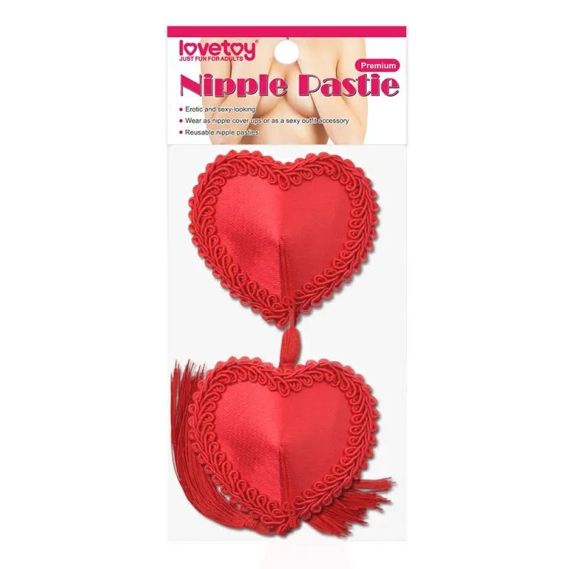 Reusable Red Heart Tassels Nipple Pasties Lovetoy Discreet Intimate Essentials.