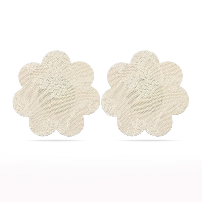 Lace nipple pasties in flower shape, self-adhesive and hypoallergenic, ideal for nipple cover ups.