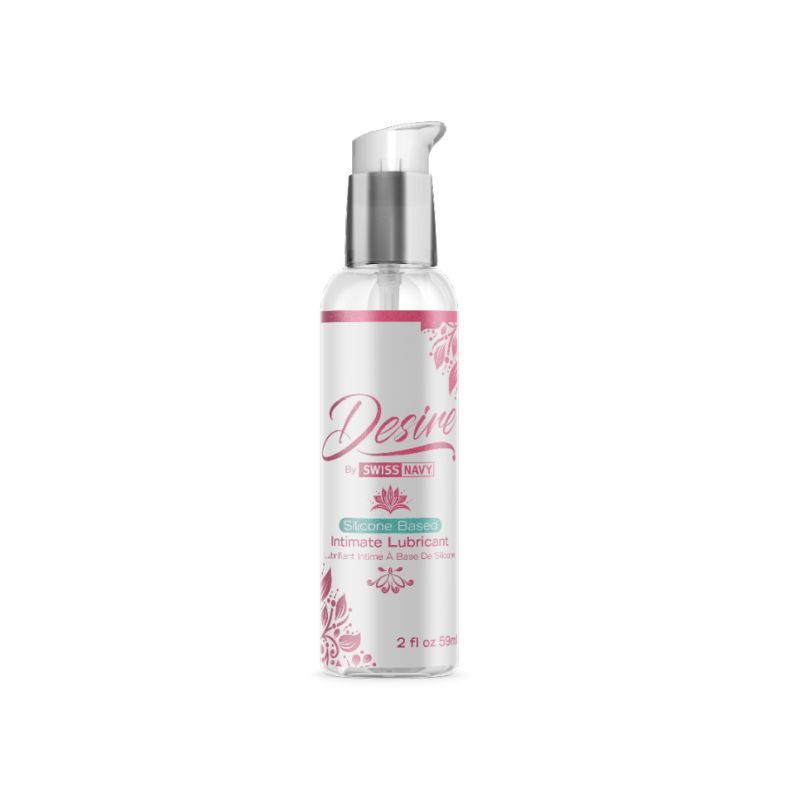 Desire Silicone Based Intimate Lubricant 2oz/59ml bottle with pump for enhancing sexual pleasure.