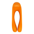 Satisfyer Candy Cane finger vibe in vibrant orange, designed for a hands-on pleasurable experience.