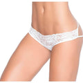 Caged Lace Pantie White featuring low rise lace design and cage back, perfect for intimate essentials for her.