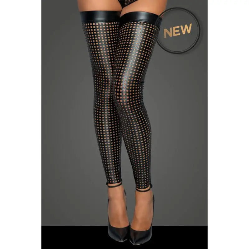 Ladies Lasercut Stockings Noir Discreet Intimate Essentials.