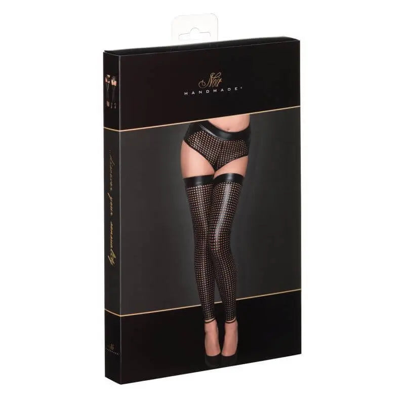 Ladies Lasercut Stockings Noir Discreet Intimate Essentials.
