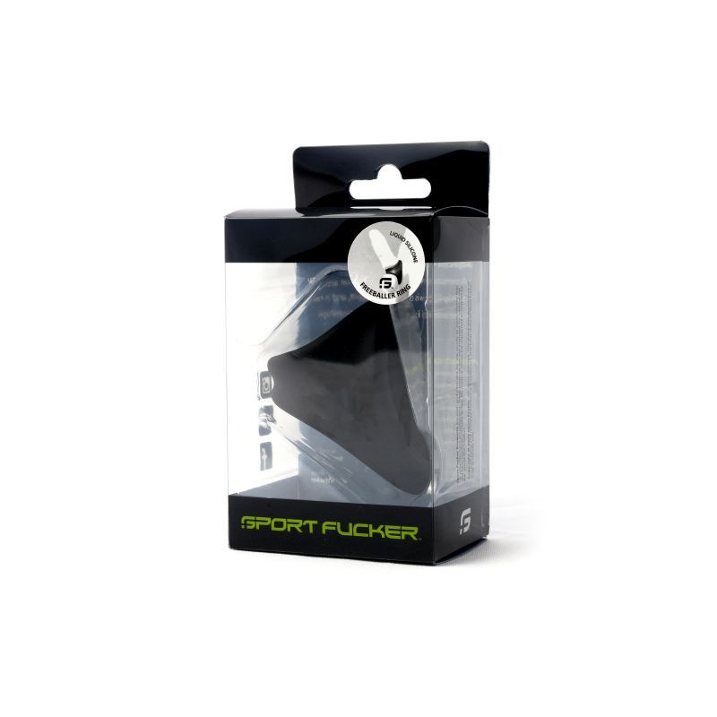 Freeballer Ring Black packaging by Sport Fucker, featuring a sleek black design for modern comfort.