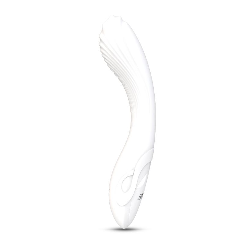 Flexible Bending Silicone Vibrator White made of high-quality silicone, offering multiple modes and elegant design.