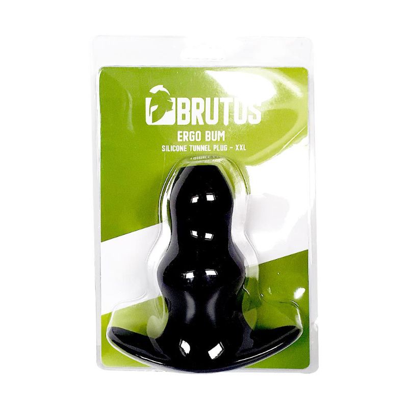 Brutus Ergo Bum Silicone Tunnel Plug - XXL, designed for advanced anal gape enthusiasts.
