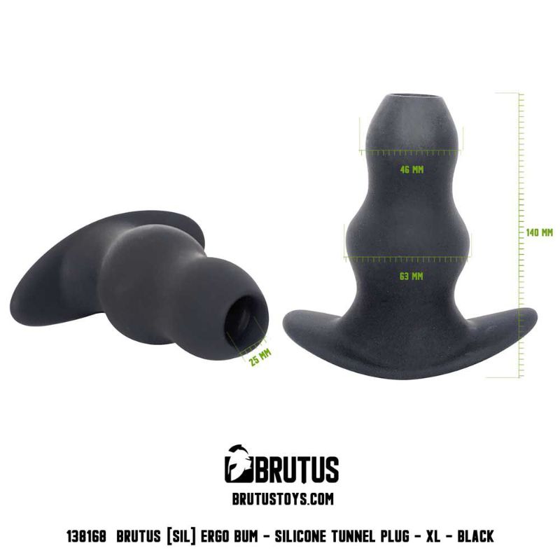 Ergo Bum Tunnel Plug XL, advanced anal gape tunnel plug in silicone for experienced users, smooth and wavy design.
