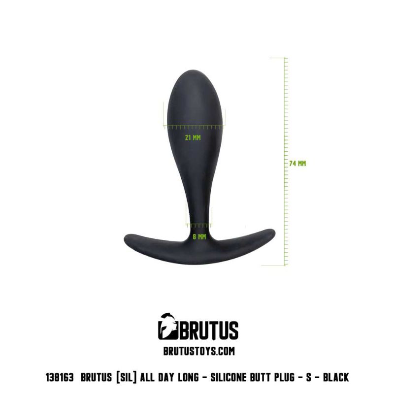 All Day Long Butt Plug S in black made of premium silicone for comfortable pleasure.