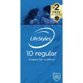 Lifestyles Regular Condoms 10 pack featuring easy fit condoms for extra comfort during use.