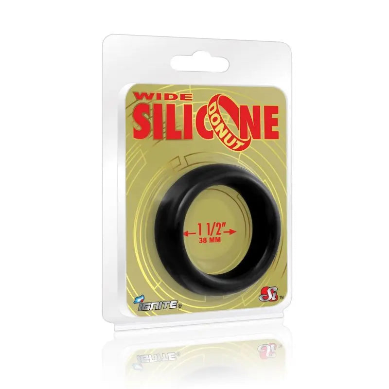 Wide Donut Black Cock Ring 38mm Si Novelties Discreet Intimate Essentials.