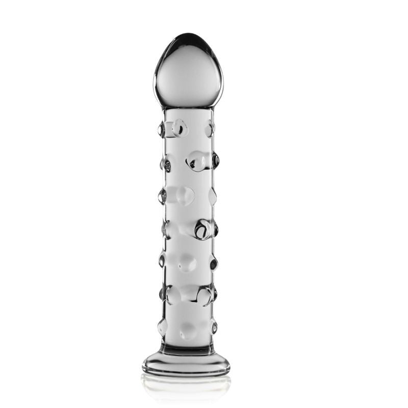 7 inch glass dildo showcasing a sleek design with textured surface for enhanced pleasure, ideal for erotic exploration.