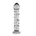 7 inch glass dildo showcasing a sleek design with textured surface for enhanced pleasure, ideal for erotic exploration.