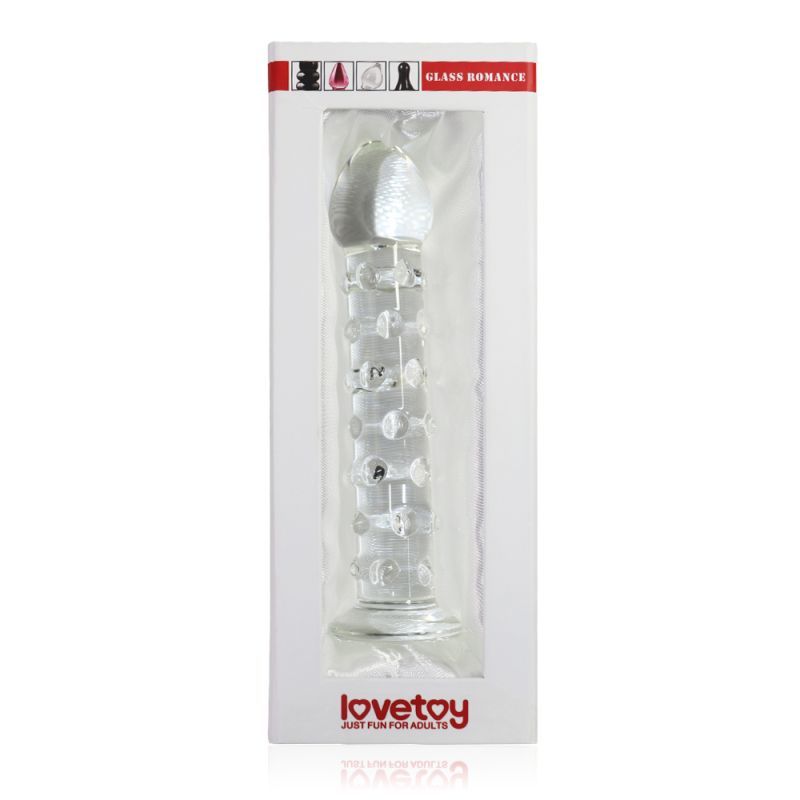 Glass Romance 2 Clear 7 in. packaging showing a 7 inch glass dildo in luxury gift box.