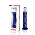 Glass Romance 7 Blue 7.5in glass dildo 7.5 inch in luxury gift box, perfect for stylish collection and sensations.
