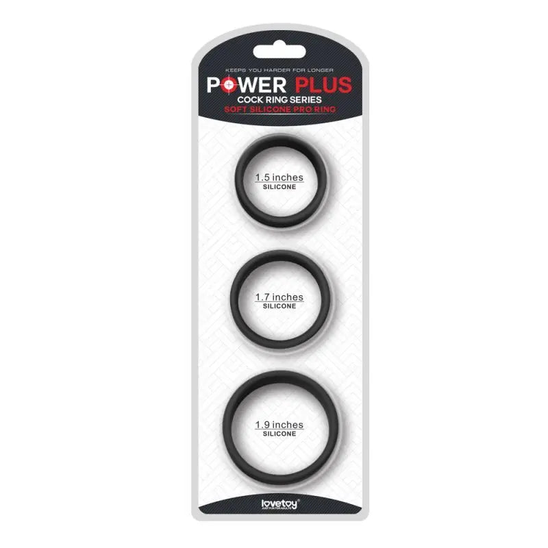 Silicone 3 Pc Pro Cock Ring Set Lovetoy Discreet Intimate Essentials.